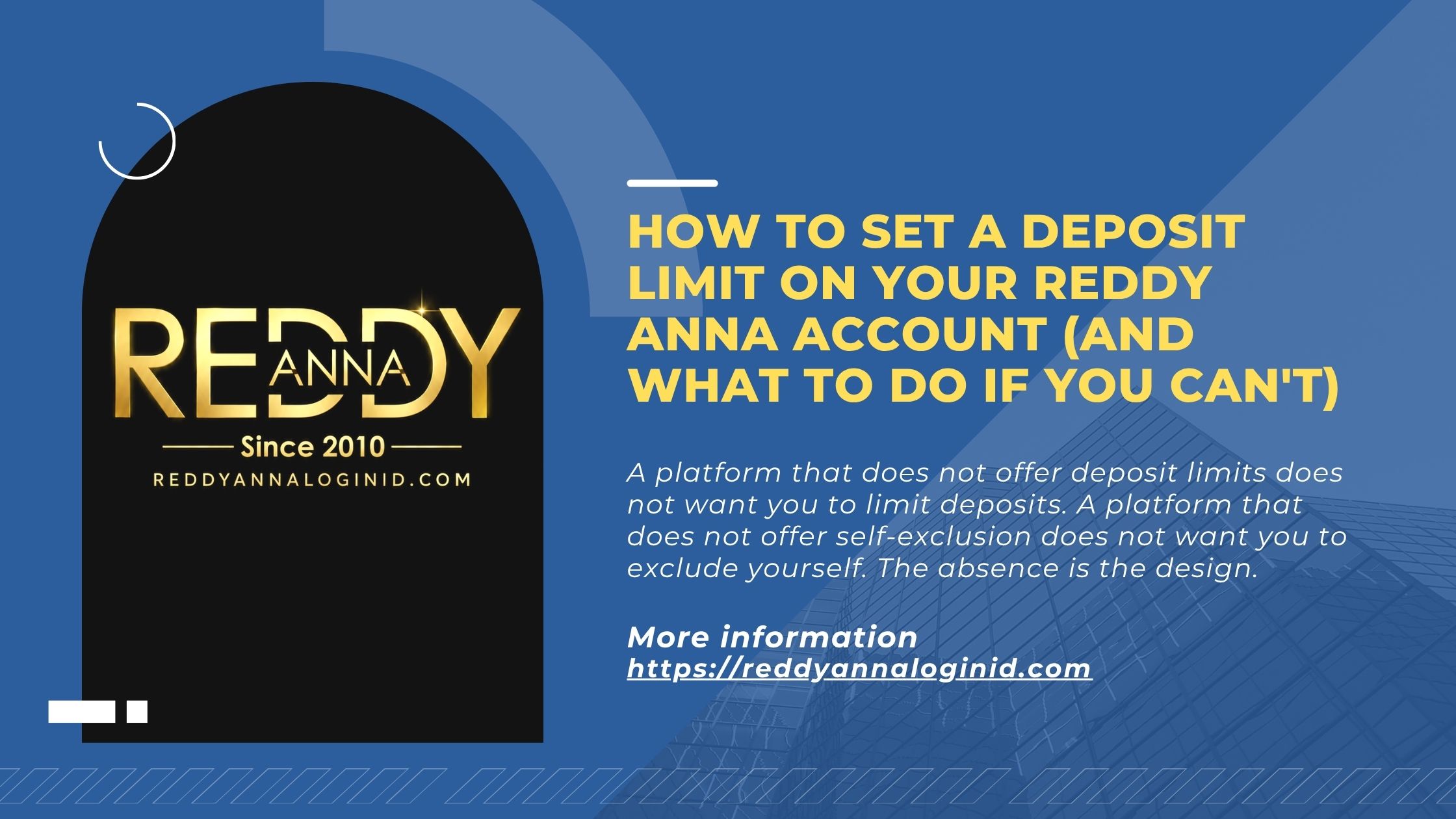 How to Set a Deposit Limit on Your Reddy Anna Account (and What to Do If You Can't)