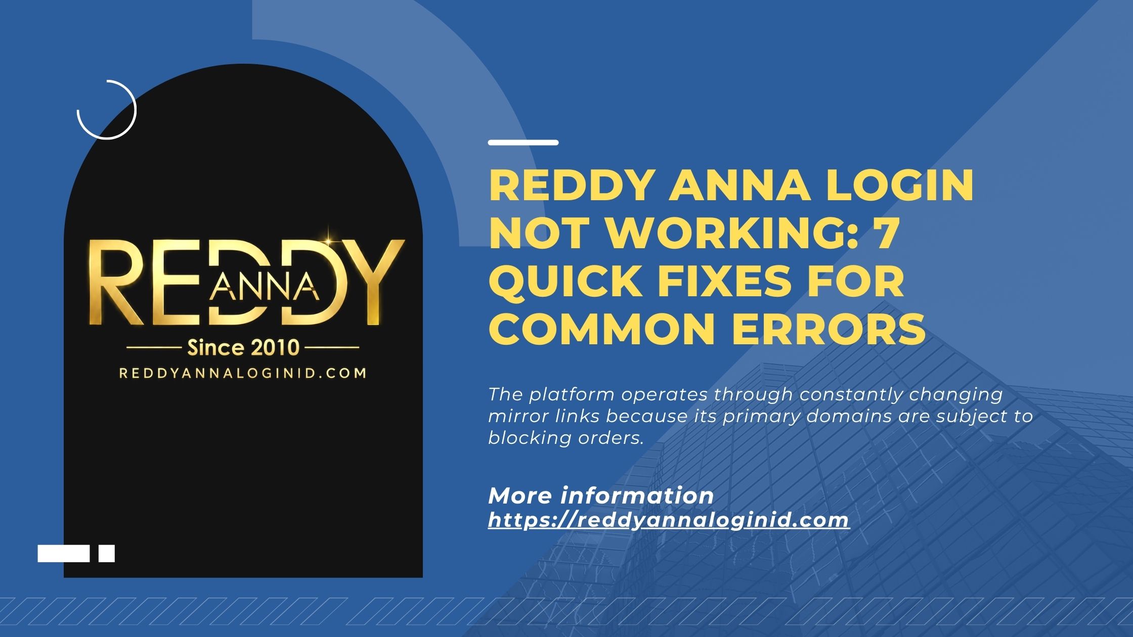 Reddy Anna Login Not Working: 7 Quick Fixes for Common Errors