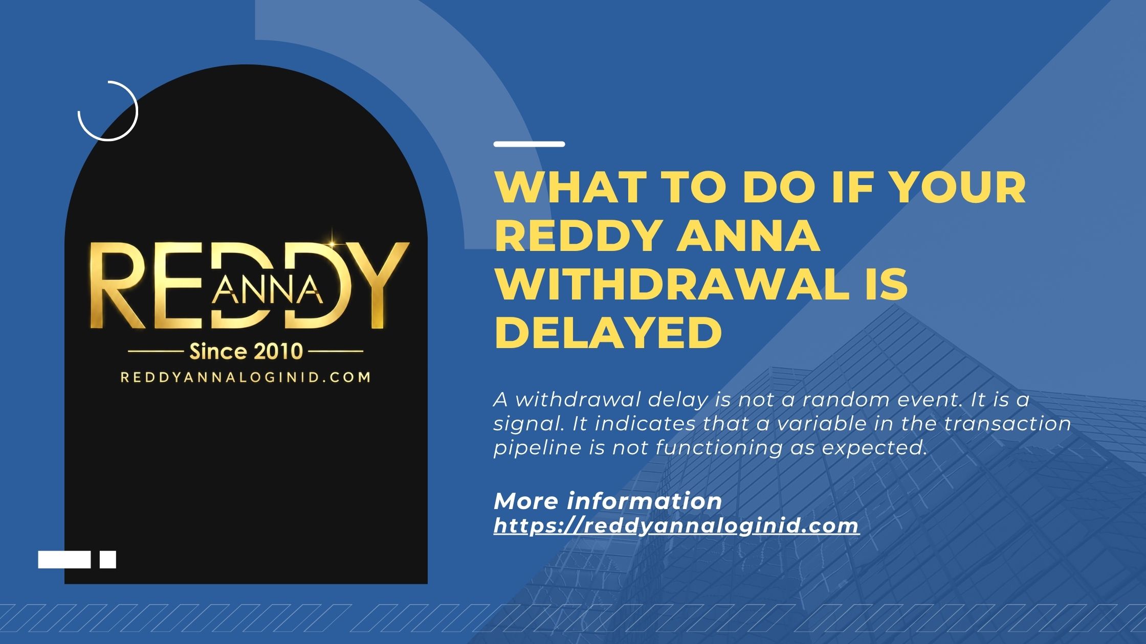 What to Do If Your Reddy Anna Withdrawal Is Delayed